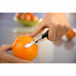 GEFU MELANSINA Fruits Éplucheur d’orange Noir, Acier inoxydable