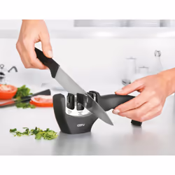 GEFU COLT Fente aiguiseur couteau Noir, Acier inoxydable