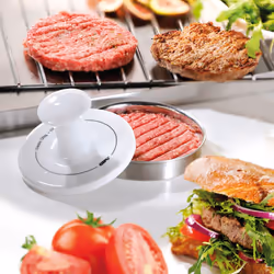 GEFU SPARK appareil à hamburger Acier inoxydable, Blanc Porcelaine, Acier inoxydable