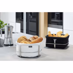 GEFU BRUNCH Panier à pain Rond Coton, Acier inoxydable Acier inoxydable, Blanc