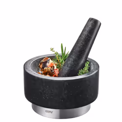GEFU 35300, Noir, Acier inoxydable, Granit, Acier inoxydable, Mortier, 14 cm, 80 mm, 1 pièce(s)