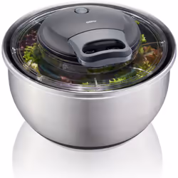 L'essoreuse à salade avec son mécanisme à cordon permet de sécher les feuilles de salade ultra rapidement et sans les abimer ...