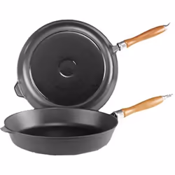 Karl Krüger 60028, Rond, Wok/Poêle à frire, Noir, émail, Fonte, Vitrocéramique, Gaz, Halogène, Induction, Plaque étanche