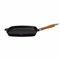 Karl Krüger 63028, Carré, Poêle grill, Noir, émail, Fonte, Vitrocéramique, Gaz, Halogène, Induction, Plaque étanche