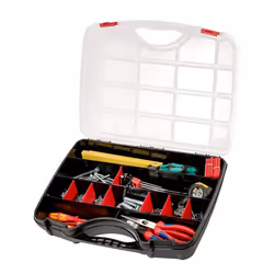 Parat 5853000391, Boîte à outils, Polypropylène, Noir, Rouge, Transparent, 460 mm, 80 mm, 355 mm
