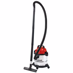 Einhell TC-VC 1812 S, 1250 W, Aspirateur réservoir cylindrique, Sec&humide, 12 L, 80 dB, Noir, Rouge, Argent