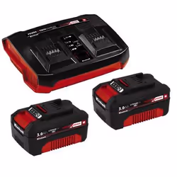 Einhell 2x 3,0Ah &amp; Twincharger Kit, Ensemble de batterie et de chargeur, Lithium-Ion (Li-Ion), 3 Ah, 18 V, Noir, Rouge, 1 ...