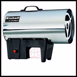 Einhell GE-HG 18/370 Niro Li-Solo D/AT Pistolet d’air chaud Noir, Acier inoxydable
