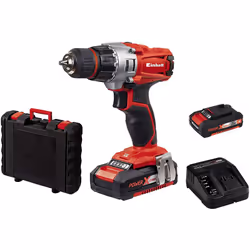 Perceuse visseuse sans fil Einhell TE-CD 18/40-1 LI 2 x 2Ah,Fait partie de la gamme Power X-Change. Engrenage à 2 vitesses po ...