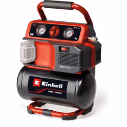 Einhell - Compresseur sans fil te-ac 18/75 Li OF-Solo Power X-Change (18 v, 8 bar max., cuve de 5 l, capacité de pompage de 75 l/min, 2 manomètres,
