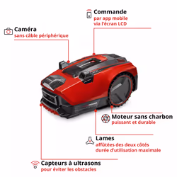 Einhell Flexo Cam Plus 600 Tondeuse à gazon robot Batterie Noir, Rouge, Argent - Vue supplémentaire 4