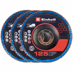 Le kit de 3 disques abrasifs à lamelles bombés Original Einhell est conçu pour être compatible avec toutes les meuleuses d’an ...