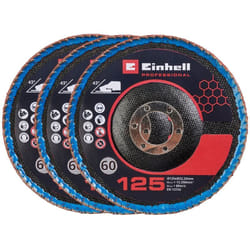 Einhell - Set 3 Disques abrasifs pour meuleuse 125mm (Grain 60, lamelles incurvées)