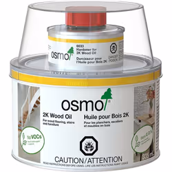 Huile pour bois 2K - Osmo Huile mono-couche mate bi-composante. Zéro solvants et produit de qualité professionnelle. Applicat ...