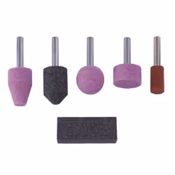 wolfcraft GmbH 5 meules abrasives sur tige et une pierre d'affûtage