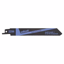wolfcraft GmbH 2294000, Lames de scie sabre, Plastique, Bois, Acier C-V (Chrome-Vanadium), 13 cm, 2,5 mm, 10 cm
