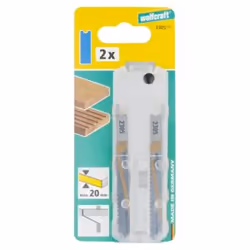 wolfcraft GmbH 4006885230507, Lames de scie sauteuse, Plastique, Bois, Acier fin au carbone, Gris, Jaune, 6 cm, 2,5 mm