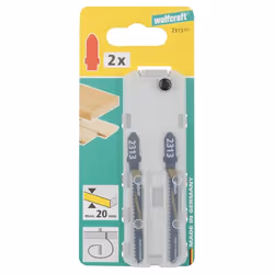 wolfcraft GmbH 2313000 Lame de scie sauteuse, à chantourner et sabre Lames de scie sauteuse Acier fin au carbone 2 pièce(s)