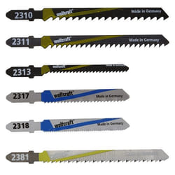 wolfcraft GmbH 2358000 Lame de scie sauteuse, à chantourner et sabre Lames de scie sauteuse Acier fin au carbone (HCS), acier rapide (HSS) 10 pièce(s)