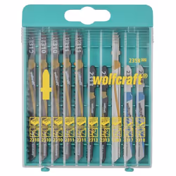 wolfcraft GmbH 2358000 Lame de scie sauteuse, à chantourner et sabre Lames de scie sauteuse Acier fin au carbone (HCS), acier rapide (HSS) 10 pièce(s)