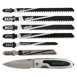 wolfcraft GmbH 2377000 Lame de scie sauteuse, à chantourner et sabre Lames de scie sauteuse Acier fin au carbone (HCS), acier rapide (HSS) 12 pièce(s)