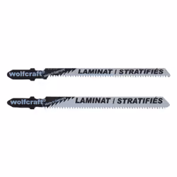 wolfcraft GmbH 3 lames de scie sauteuse, Lames de scie sauteuse, Panneau aggloméré, Laminé, Parquet, Acier fin au carbone, Ac ...