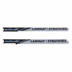 wolfcraft GmbH 3 lames de scie sauteuse, Lames de scie sauteuse, Panneau aggloméré, Laminé, Parquet, Acier fin au carbone, Ac ...