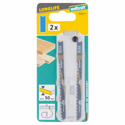 wolfcraft GmbH 3550000 Lame de scie sauteuse, à chantourner et sabre Lames de scie sauteuse Acier fin au carbone 2 pièce(s)