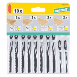 wolfcraft GmbH 8430000 Lame de scie sauteuse, à chantourner et sabre Lames de scie sauteuse Acier fin au carbone 10 pièce(s)