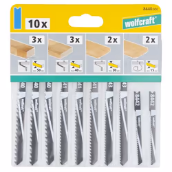 wolfcraft GmbH 8440000 Lame de scie sauteuse, à chantourner et sabre Lames de scie sauteuse Acier fin au carbone 10 pièce(s)
