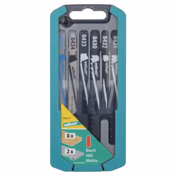 wolfcraft GmbH 8630000 Lame de scie sauteuse, à chantourner et sabre Lames de scie sauteuse Acier fin au carbone (HCS), acier rapide (HSS) 10 pièce(s)