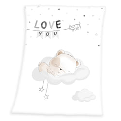 HERDING 1540216014 plaid 750 x 1000 cm Polyester Beige, Blanc