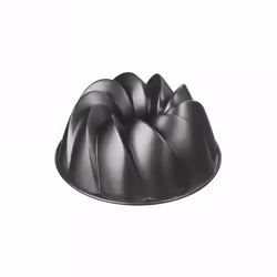 Kaiser 23.0064.6787, Moule à gâteau, Rond, Surface strié, 230 °C, Noir, Aluminium
