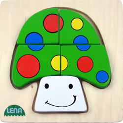 Lena Wooden Puzzle Mushroom, 5 pièce(s), Flora, 1,5 an(s)