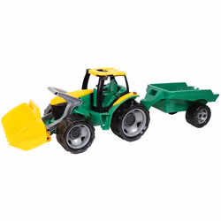 Lena GIGA TRUCKS Tractor with shovel & trailer, Tracteur, 3 an(s), Noir, Vert, Gris, Jaune