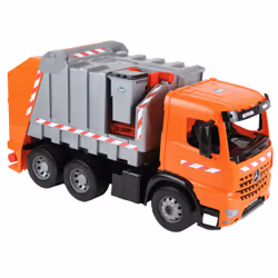 Lena GIGA TRUCKS Garbage truck Arocs with labels, Modèle de camion poubelle, Garbage truck, 3 an(s), Plastique, Gris, Orange