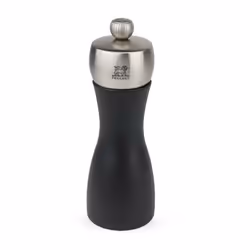 Peugeot FIDJI, Moulin à poivre et salière, Noir, Acier inoxydable, Acier inoxydable, Bois, 150 mm, France