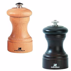 Bistro Duo de moulins à poivre et à sel manuels en bois couleur chocolat et naturel 10 cm