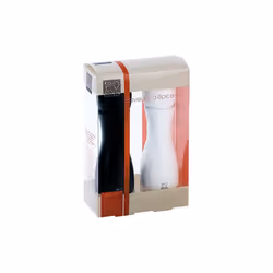 Peugeot Tahiti, Ensemble de poivrière et salière, Noir, Blanc, Bois, Acier inoxydable, Poivre, Sel, 150 mm