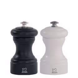 Bistro Duo de moulins à poivre et à sel manuels en bois couleur noir et blanc 10 cm