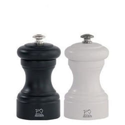 Bistro Duo de moulins à poivre et à sel manuels en bois couleur noir et blanc 10 cm