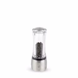 Peugeot Daman, Moulin à poivre, Noir, Acier inoxydable, Transparent, Acrylique, Acier inoxydable, 160 mm
