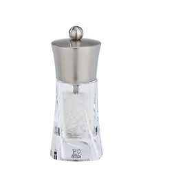 Peugeot Ouessant, Salière, Transparent, Acrylique, Acier inoxydable, Acier inoxydable, Sel, 140 mm