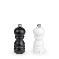 Paris Duo de moulins à poivre et à sel manuels en bois noir mat et blanc mat 12 cm - 4.75'