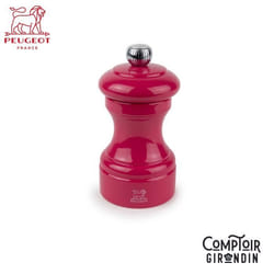 Bistro Moulin à sel manuel en bois laqué, rose bonbon, 10 cm - 4'