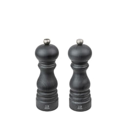 Paris Duo de moulins à poivre et à sel manuels en bois, graphite, 18 cm