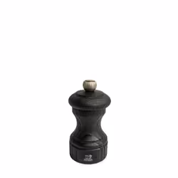 Bistro Nature Black Moulin à poivre manuel en bois upcyclé et son poivre Fair Trade, noir, 10 cm - 4in