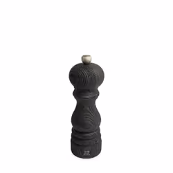 Paris Nature Black Moulin à poivre manuel en bois upcyclé et son poivre Fair Trade, noir, 18 cm - 7in