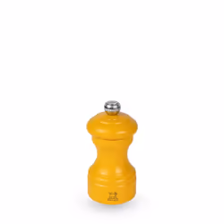 Bistro Moulin à sel manuel en bois laqué, jaune safran, 10 cm - 4in.