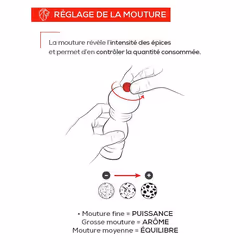Bali Fonte Moulin à poivre manuel en fonte rouge, 8 cm